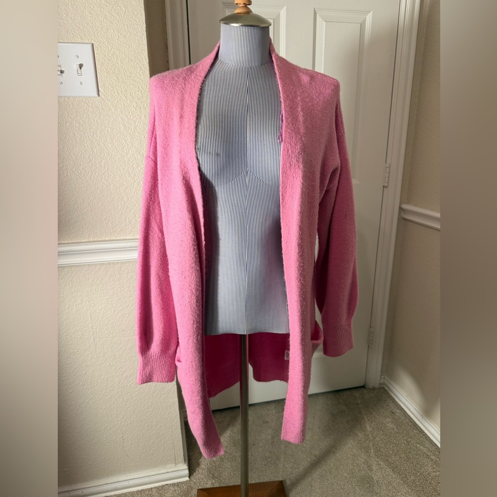 Miracle Pink Open-Front Women's Sweater cardigan M/L